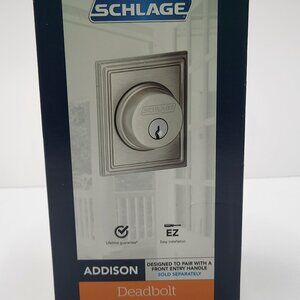Schlage Addison Satin Nickel Single Cylinder Deadbolt B60N G ADD619 New Open Box